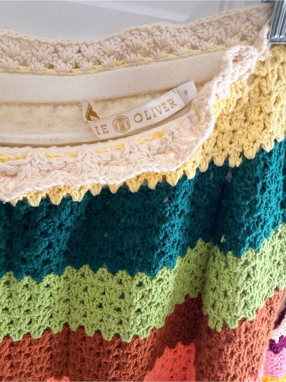 Marie Oliver Lana Top & Mindy Skirt Set Chroma Crochet Fringe Multicolor Small - Picture 5 of 5